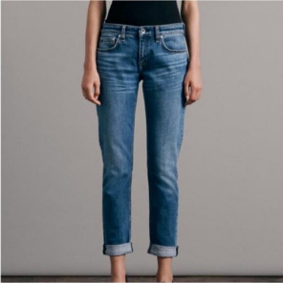 Rag & Bone Dre Boyfriend Jeans in Bradford Wash Mid Rise - Size 30 - Picture 1 of 12